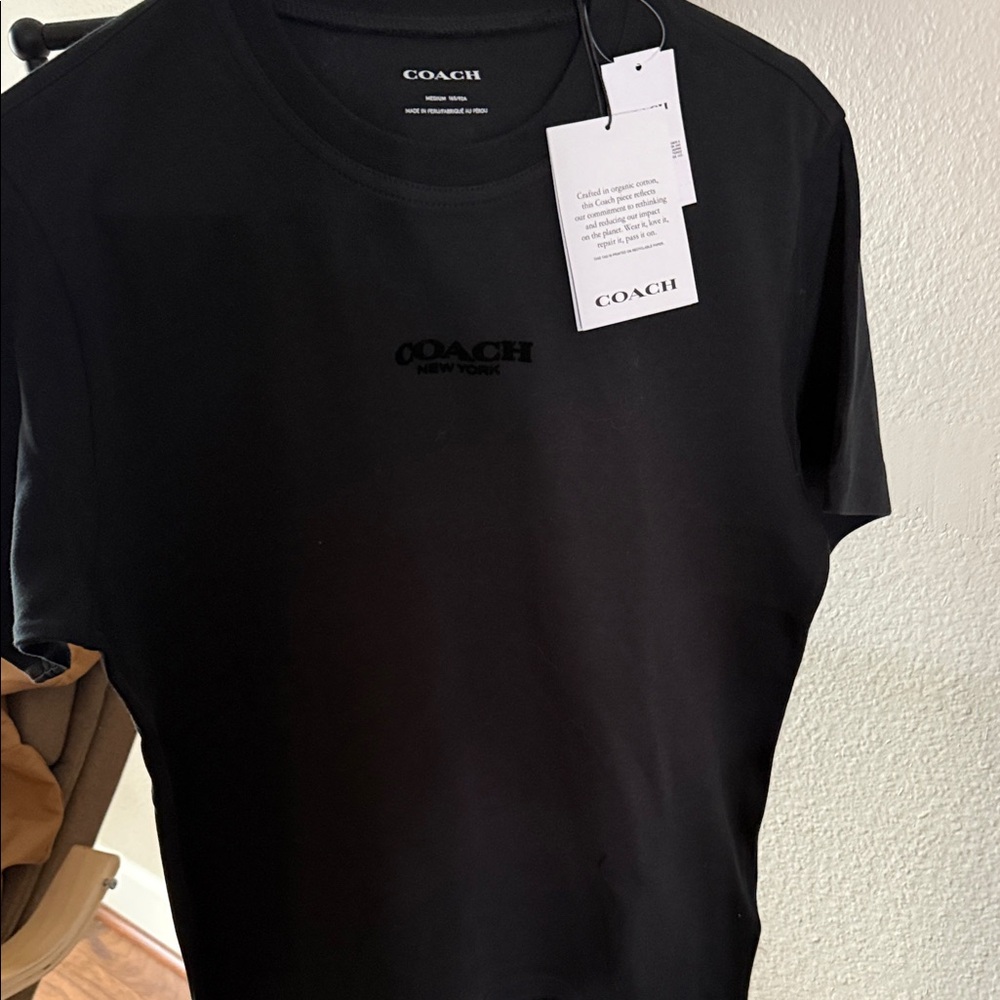 Coach Men's Black Logo Short Sleeve Tee